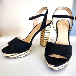 Jessica Simpson black platform heels
